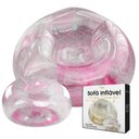 Ver imagem 1 de Poltrona Inflável Lazy Lounge Glitter com Puff Vg Plus Rosa