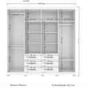 Ver imagem 3 de Guarda Roupa Casal Com Espelho 8 Portas 6 Gavetas Liverpool Branco - Santos Andirá