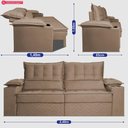 Ver imagem 4 de Sofá Retrátil e Reclinável 2,40m Verona com Porta Copos Velupluma Castor Cama Inbox