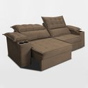 Ver imagem 5 de Sofá Retrátil e Reclinável 2,40m Verona com Porta Copos Velupluma Castor Cama Inbox