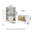 Ver imagem 3 de Quarto de Bebê com Guarda-Roupa 4 Portas e Berço 4 em 1 Minicama 100% MDF Mike Espresso Móveis Branc