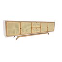 Ver imagem 1 de Balcão Buffet Ricco 273 Cm 4 Pts 2 Gavetas Laca com Palhinha Off White