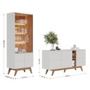 Ver imagem 4 de Balcão Buffet Com Cristaleira Rebeca C05 Off White/Freijó - Mpozenato