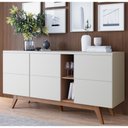 Ver imagem 6 de Balcão Buffet Com Cristaleira Rebeca C05 Off White/Freijó - Mpozenato