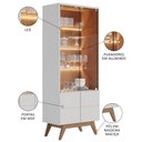 Ver imagem 2 de Balcão Buffet Com Cristaleira Rebeca C05 Off White/Freijó - Mpozenato