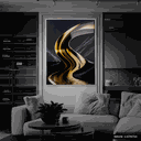 Ver imagem 2 de Quadro Decorativo Abstract Golden River Relevo