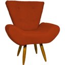 Ver imagem 2 de Kit Poltrona Decorativa Para Sala Recepção Escritório Consultório + Puff Emilia Suede