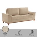 Ver imagem 3 de Sofá Ravena Linho 03 Lugares D28 Meu Sofá Online