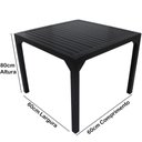 Ver imagem 3 de Mesa Quadrada Haiti 60cm Tampo Ripado em Alumínio Cozinha Edícula Trama Original