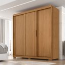 Ver imagem 1 de Guarda Roupa Casal Confort 3 Portas de Correr 4 Gavetas Marrom/Cinamomo