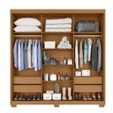Ver imagem 3 de Guarda Roupa Casal Confort 3 Portas de Correr 4 Gavetas Marrom/Cinamomo