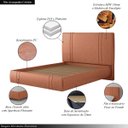 Ver imagem 3 de Cama Moderna Aspen Casal Box com Cabeceira Estofada Base Flutuante Pu Telha G99 - Gran Belo