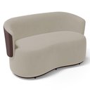 Ver imagem 1 de Poltrona Namoradeira Aisha 02 Lugares Orgânica Composê Sintético Marrom Suede Bege - Desk Design
