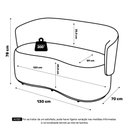 Ver imagem 2 de Poltrona Namoradeira Aisha 02 Lugares Orgânica Composê Sintético Marrom Suede Bege - Desk Design