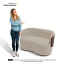 Ver imagem 3 de Poltrona Namoradeira Aisha 02 Lugares Orgânica Composê Sintético Marrom Suede Bege - Desk Design