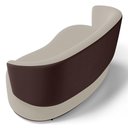 Ver mais imagens de Poltrona Namoradeira Aisha 02 Lugares Orgânica Composê Sintético Marrom Suede Bege - Desk Design