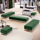 Ver imagem 2 de Kit 02 Puffs Decorativo Sala de Estar Bali W01 Pés Palito 210x60cm Couríssimo Verde - Lyam Decor