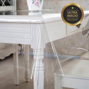 Toalha Mesa Pvc Ultra Macio Transparente 4 lugares Redonda