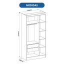 Ver imagem 3 de Guarda-Roupa 3 Portas 103,4cm x 217cm Infinity Branco/Pistache Line