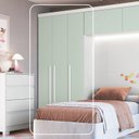 Ver imagem 2 de Guarda-Roupa 3 Portas 103,4cm x 217cm Infinity Branco/Pistache Line