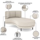 Ver imagem 3 de Chaise Longue Divã 164cm Braço Direito Logus D06 Bouclê Bege - Mpozenato