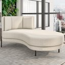 Ver imagem 2 de Chaise Longue Divã 164cm Braço Direito Logus D06 Bouclê Bege - Mpozenato
