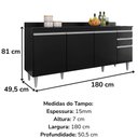 Ver imagem 3 de Balcao com Tampo 4 Portas 2 Gavetas 180 cm BP Agatha Preto Eratto Moveis