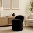 Ver imagem 1 de Puff Banco Orgânico Encosto Redondo Sala Estar Quarto Suede:preto