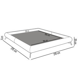 Cama Queen Base Box 158x198cm Pés de Ferro Cold P02 Veludo Cinza - Mpozenato - 4