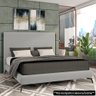 Cama Queen Base Box 158x198cm Pés de Ferro Cold P02 Veludo Cinza - Mpozenato - 2