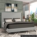 Ver imagem 1 de Cama Queen Base Box 158x198cm Pés de Ferro Cold P02 Veludo Cinza - Mpozenato