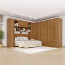 Ver imagem 1 de Guarda-roupa Casal Modulado Andorra 11 Portas 4 Gavetas Cinamomo - Pnr Móveis