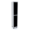 Ver imagem 1 de Armário Guarda Volume Locker Roupeiro 2 Portas Aço Grp 501/2 Preto/Cinza
