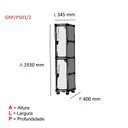 Ver imagem 3 de Armário Guarda Volume Locker Roupeiro 2 Portas Aço Grp 501/2 Preto/Cinza