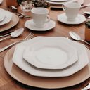 Ver imagem 3 de Jogo 4 Pratos de Sobremesa Prisma Brancos 20,5 Cm Porcelana Schmidt