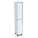 Ver imagem 1 de Armário Guarda Volume Locker Roupeiro 2 Portas Aço Grp 501/2 Branco/Cinza