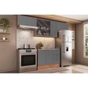 Ver imagem 1 de Cozinha Modulada Carraro Bella 4 Peças (3aéreos+1balcão) C4p172 Nogal/cinza-carraro