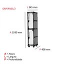Ver imagem 3 de Armário Guarda Volume Locker Roupeiro 2 Portas Aço Grp 501/2 Preto