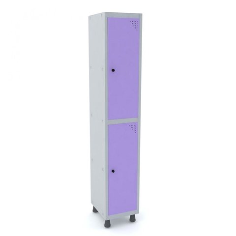 Armário Guarda Volume Locker Roupeiro 2 Portas Aço Grp 501/2 Cinza