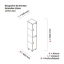 Ver imagem 3 de Armário Locker Guarda Volume 2 Portas Aço Grp 501/2 Laranja/Azul Del Rey