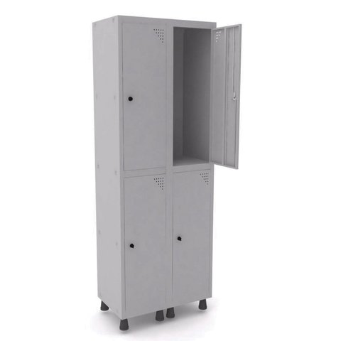Armário Locker Guarda-Volume 4 Portas Aço Grp 502/4 Cinza