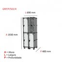Ver imagem 3 de Armário Locker Roupeiro 4 Portas Aço Grp 502/4 Laranja/Cinza/Picasso