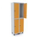 Ver imagem 1 de Armário Locker Roupeiro 4 Portas Aço Grp 502/4 Laranja/Cinza/Picasso
