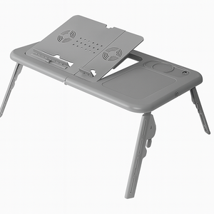 Mesa Dobrável para Notebook com Cooler Usb e Suporte - Cinza