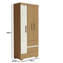 Ver imagem 4 de Guarda Roupa Coimbra 3 Portas 2 Gavetas Atacama Off White - Aramóveis