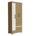 Ver imagem 3 de Guarda Roupa Coimbra 3 Portas 2 Gavetas Atacama Off White - Aramóveis