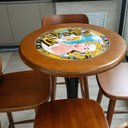 Ver imagem 3 de Conjunto Mesa Bistrô Alta Redonda 60cm + 2 Banquetas Bar Varanda - Go Hard Or Go Home - Natural