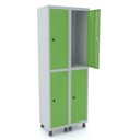 Ver imagem 1 de Armário Locker Guarda-Volume 4 Portas Aço Grp 502/4 Cinza/Azul Del Rey