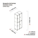 Ver imagem 3 de Armário Locker Guarda-Volume 4 Portas Aço Grp 502/4 Cinza/Azul Del Rey