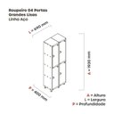 Ver imagem 3 de Armário Locker Guarda-Volume 4 Portas Aço Grp 502/4 Vermelho